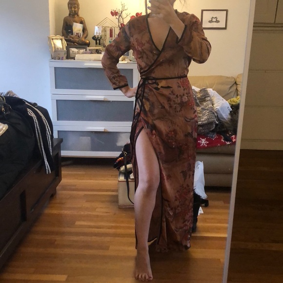 Zara Dresses & Skirts - Zara silky wrap Kimono SMALL